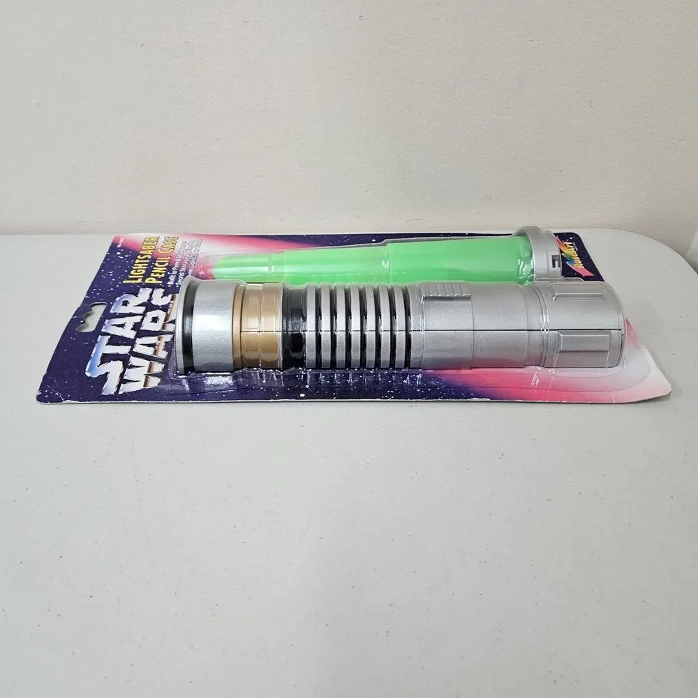 Vtg 1997‎ Star Wars Luke Skywalker Green Lightsaber Pencil Case Novelty School